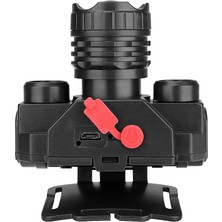Kecilila USB Şarj Edilebilir LED Far Teleskopik Zoom 180 Derece Dönen Dört Anahtar Modu Hayat Su Geçirmez Profesyonel Tasarım (Yurt Dışından)