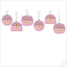 Süsle Bebek ve Parti 1 Yaşında 6'lı Tavan Süsü, 70 cm - Pembe
