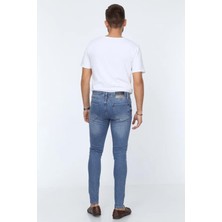 Olivia Butik Digital Jeans Dar Kesim Slim Fit Erkek Açık Mavi Kot Pantolon