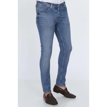 Olivia Butik Digital Jeans Dar Kesim Slim Fit Erkek Açık Mavi Kot Pantolon