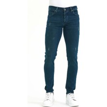 Olivia Butik Digital Jeans Dar Kesim Erkek Yıpratmalı Koyu Yeşil Kot Pantolon