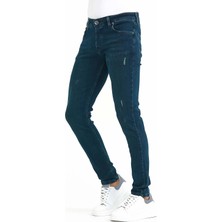 Olivia Butik Digital Jeans Dar Kesim Erkek Yıpratmalı Koyu Yeşil Kot Pantolon