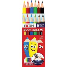 Fatıh 1/2 Yarım Boy 6 Renk  Boya Kalemı 48LI