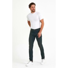 Olivia Butik Digital Jeans Dar Kesim Slim Fit Erkek Yeşil Kot Pantolon