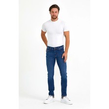 Olivia Butik Digital Jeans Dar Kesim Slim Fit Erkek Koyu Mavi Kot Pantolon