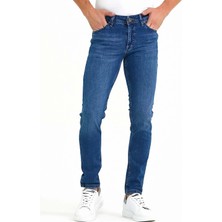 Olivia Butik Digital Jeans Dar Kesim Slim Fit Erkek Koyu Mavi Kot Pantolon