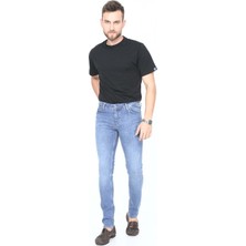 Olivia Butik Digital Jeans Dar Kesim Erkek Yıpratmalı Açık Mavi Kot Pantolon