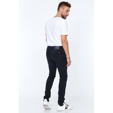 Olivia Butik Digital Jeans Örme Hamur Kumaş Dar Kesim Slim Fit Erkek Lacivertkot Pantolon