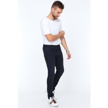 Olivia Butik Digital Jeans Örme Hamur Kumaş Dar Kesim Slim Fit Erkek Lacivertkot Pantolon