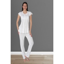 Effortt Ekru Hamile Lohusa Pijama Takımı