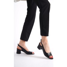 Tamdabu Ayakkabı  Deri Siyah Kadın Topuklu Ayakkabı TMD2086