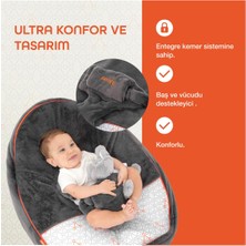 Gezenbebe Comfy Dolgulu Bebek Pufu - Charcoal