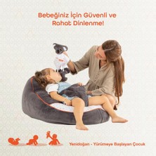 Gezenbebe Comfy Dolgulu Bebek Pufu - Charcoal