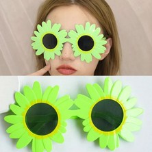 Pandoli Sunflower Ayçiçeği Şekilli Parti Gözlüğü 1 Adet Yeşil Renk Hawai Retro