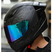 Ls2 Rapid 2 Crypt Race Full Face Motosiklet Kaskı Yarış Spoilerlu  Şeffaf + Gökkuşağı Vizörlülü