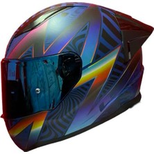 Ls2 Rapid 2 Optik Full Face Motosiklet Kaskı Şeffaf + Siyah Vizörlü XL Beden Mavi - Mor Renk