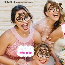 Pandoli Plastik Camsız Bride To Be Bekarlığa Veda Parti Gözlüğü Rose Gold Renk 3 Adet