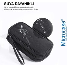 Microcase Taşınabilir Su Geçirmez Çift Katman Fermuarlı 8 Bölmeli Hard Disk Seyahat Çantası Organizer Al4210