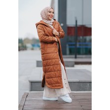 Minel Kadın Kapüşonlu Şişme Mont MNL-013M Taba