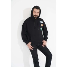 TWILLS Sweatshirt Erkek Kadın Unisex Kapüşonlu Sırt Baskılı Kanguru Cep Sweat Twılls