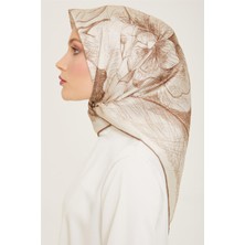 Armine Çiçek Desenli Twill İpek Eşarp 24Ya9121 1 33