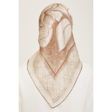 Armine Çiçek Desenli Twill İpek Eşarp 24Ya9121 1 33