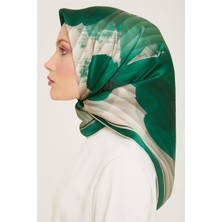Armine Çiçek Desenli Twill İpek Eşarp 24Ya9100 87 85