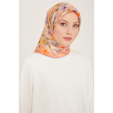 Armine Çiçek Desenli Twill İpek Eşarp 24Ya9108 83 35