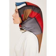 Armine Geometrik Desenli Twill İpek Eşarp 24Ya9122 55 34