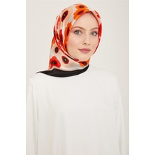 Armine Çiçek Desenli Twill İpek Eşarp 24Ya9106 54 04