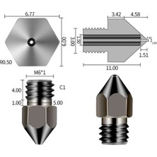 egc Teknoloji 0.4mm Sertleştirilmiş Çelik Mk8 Nozzle - Ender 3/CR10 Uyumlu