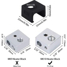 egc Teknoloji MK10 Alüminyum Isıtıcı Blok Silikon Çorap/hotend Çorabı - Siyah