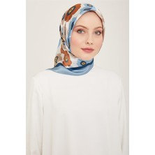 Armine Çiçek Desenli Twill İpek Eşarp 24Ya9106 54 37