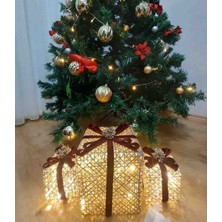 Kordelya Design Yılbaşı Ağacı Altı LED Işıklı Kutu