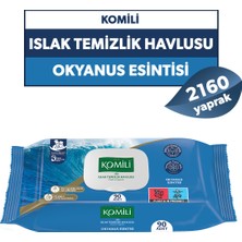 Komili Genel Kullanım Islak Havlu 90'lı Okyanus Esintisi - 24'lü Paket - 2160 Yaprak