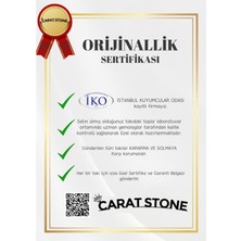 Carat Stone Pırlanta Işıltılı 1 Carat Tektaş ve 0.10 Carat Tamtur Gümüş Yüzük ( Işıklı Kutusunda)