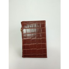 Cirphi Collection Kadın Kroko Timsah Derisi Desenli Fermuar Detaylı Suni Deri Kartlık Cüzd