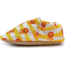 First Step Leon Kaydırmaz Taban Bebek Yazlık Patik Sarı , Ev Botu Terliği Kreş Ayakkabısı Panduf F-824
