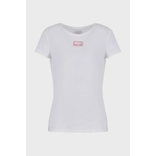 Ea7 Natural Ventus7 Regular Fit Bisiklet Yaka T Shirt Kadın T Shirt 3DTT17 Tjkuz 1100