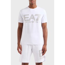 Ea7 Streç Pamuklu Slim Fit Bisiklet Yaka T Shirt Erkek T Shirt 3DPT37 Pjmuz 1100