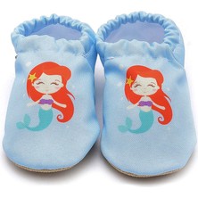 First Step Mermaid Kaydırmaz Taban Bebek Yazlık Patik Mavi , Ev Botu Terliği Kreş Ayakkabısı Panduf F-824