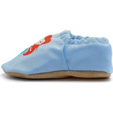 First Step Mermaid Kaydırmaz Taban Bebek Yazlık Patik Mavi , Ev Botu Terliği Kreş Ayakkabısı Panduf F-824