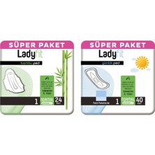 Ladyfit Lady Fit Ladyfit Bambu Ped Süper Normal 24 Adet + Günlük Ped Süper Normal 40 Adet