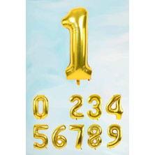 Pekshop Gold Rakam Folyo Balon Büyük Boy Gold Sayı Balonlar 100CM 40INÇ 1