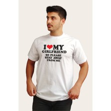 TuruncuLine I Love My Gırlfrıend -Sevgililer Gününe Özel Tasarım Baskılı T-Shirt