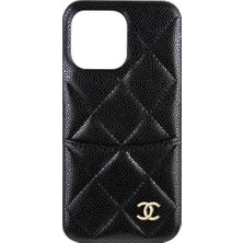 Dukkan Case Siyah Deri Kartlıklı Telefon Kılıfı - DK173 - iPhone 15