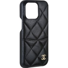 Dukkan Case Siyah Deri Kartlıklı Telefon Kılıfı - DK173 - iPhone 15