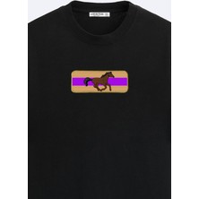 Loss Buttom Ağır Kumaş Horse Oversize T-Shirt