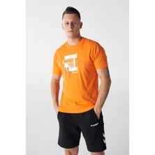 Hummel Severus Erkek Turuncu Yuvarlak Yaka Tişört