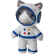 IKEA Aftonsparv 28 cm Çıkarılabilir Astronot Giysili Kedi Yumuşak Peluş Oyuncak Gri Uzay Temalı